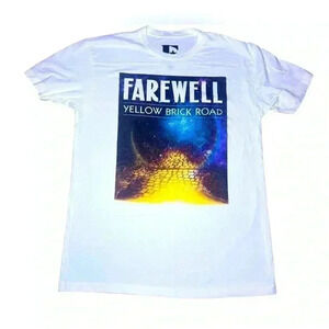 Elton John Farewell Yellow Brick Road Graphic T-Shirt in White Unisex Sz Medium